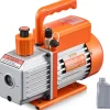 Vevor Vakuumpumpe, 4 CFM, HVAC einstufige Drehschieber-Vakuumpumpe, für R134a R22 R410a Systeme, Auto-AC-Vakuumpumpen-Kit mit Ölflasche, für die Wartung von Auto-Klimaanlagen und Harzentgasung