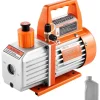Vevor Vakuumpumpe, 99 L/min, HVAC Einstufige Drehschieber-AC-Unterdruckpumpe, für R134a R22 R410a-Systeme, mit Ölflasche, 4-poligem Motor, 5 Pa, für die Harzentgasung von Kfz-Klimaanlagen