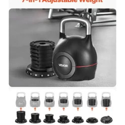 Vevor Verstellbare Kettlebell 2-20 kg Schwarz