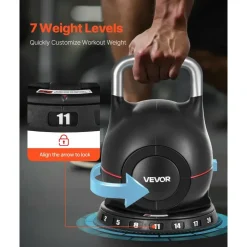 Vevor Verstellbare Kettlebell 2-20 kg Schwarz