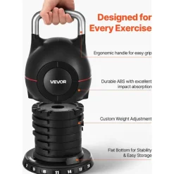 Vevor Verstellbare Kettlebell 2-20 kg Schwarz