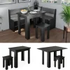 Vicco Küchentisch Esstisch Esszimmertisch Roman Schwarz 90 cm modern Eckbankgruppe Esszimmergruppe Küchensitzgruppe Sitzbankgruppe Küchenmöbel Esszimmermöbel Sitzhocker Tischhocker