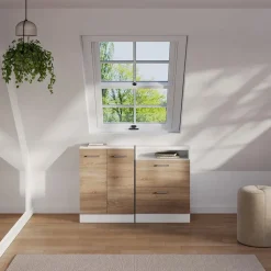 Vicco Kommode Rion 120 x 81,6 x 46 cm Braun/Weiß