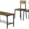 Vicco Sitzbank und Stuhl Fyrk, Schwarz/Eiche rustikal, 85 x 46 cm