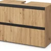 Vicco Waschbeckenunterschrank Torren 2 Schubladen 80 x 58 x 35 cm Braun