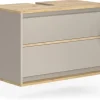 Vicco Waschbeckenunterschrank Edelin 2 Schubladen 80 x 50 x 45 cm Grau