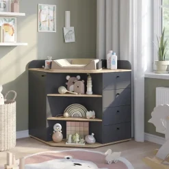 Vicco Wickelkommode Aria, 85 x 90 cm mit Regalen und 4 Schubladen,