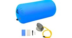 vidaXL Aufblasbare Gymnastik-Rolle mit Pumpe 120x90 cm PVC Blau