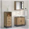 vidaXL Badezimmermöbel-Set mit Regal 3-tlg. Artisan-Eiche
