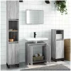 vidaXL Badmöbel-Set Grau Sonoma 2-tlg. Holzwerkstoff