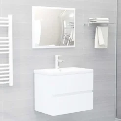 vidaXL Badmöbel-Set Modell 10 2-tlg. Weiß