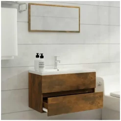 vidaXL Badmöbel-Set Räuchereiche 2-tlg. Braun