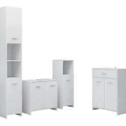 vidaXL Badmöbel-Set 4-tlg. Weiß