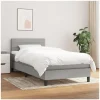 vidaXL Boxspringbett mit Matratze Hellgrau 100 x 200 cm Stoff
