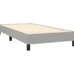 vidaXL Boxspringbett mit Matratze Hellgrau 100 x 200 cm Stoff