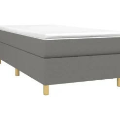 vidaXL Boxspringbett 100 x 200 cm dunkelgrau/natur