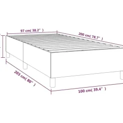 vidaXL Boxspringbett 100 x 200 cm dunkelgrau/natur