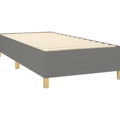 vidaXL Boxspringbett 100 x 200 cm dunkelgrau/natur