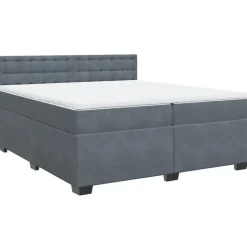 vidaXL Boxspringbett 200 x 200 cm Dunkelgrau