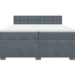 vidaXL Boxspringbett 200 x 200 cm Dunkelgrau