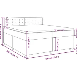 vidaXL Boxspringbett 200 x 200 cm Dunkelgrau