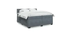vidaXL Boxspringbett 200 x 200 cm Dunkelgrau