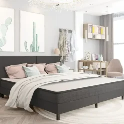 vidaXL Boxspringbett 200 x 200 cm Grau