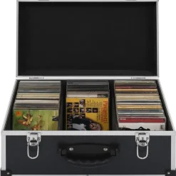 vidaXL CD-Koffer für 40 CDs Aluminium ABS Schwarz