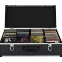 vidaXL CD-Koffer für 80 CDs Aluminium ABS Schwarz