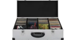 vidaXL CD-Koffer für 80 CDs Aluminium ABS Silbern