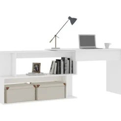 vidaXL Eckschreibtisch Weiß 200x50x76 cm