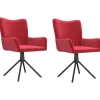 vidaXL Esszimmerstuhl drehbar Samt rot 2er Set