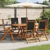 vidaXL Garten-Essgruppe 7-tlg. braun klappbar 41748