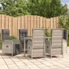 vidaXL Garten-Essgruppe 7-tlg. Grau