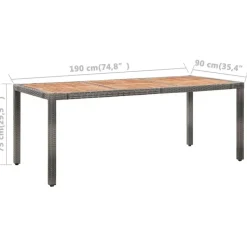 vidaXL Garten-Essgruppe 9-tlg. grau 46041