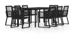 vidaXL Garten-Essgruppe 9-tlg. schwarz 3099154