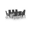 vidaXL Garten-Essgruppe 9-tlg. schwarz 3060051