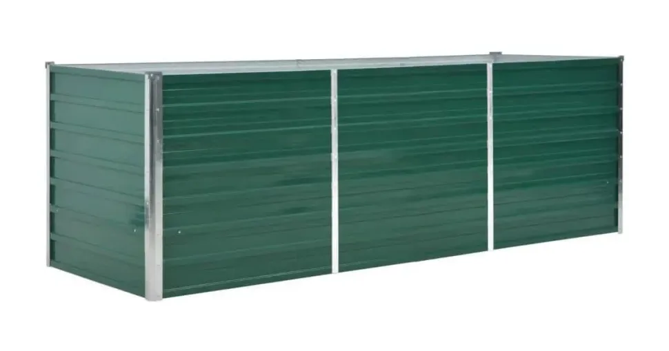 vidaXL Garten-Hochbeet verzinkter Stahl rechteckig 240 x 80 x 77 cm Grün