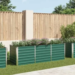 vidaXL Garten-Hochbeet verzinkter Stahl rechteckig 240 x 80 x 77 cm Grün