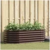 vidaXL Garten-Hochbeet verzinkter Stahl oval