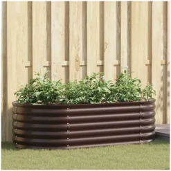 vidaXL Garten-Hochbeet verzinkter Stahl oval