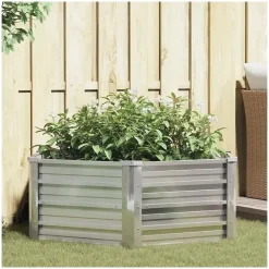 vidaXL Garten-Hochbeet verzinkter Stahl sechseckig