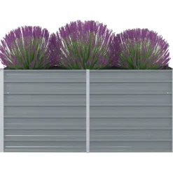 vidaXL Garten-Hochbeet verzinkter Stahl rechteckig 160 x 80 x 77 cm Grau