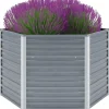 vidaXL Garten-Hochbeet verzinkter Stahl 129 x 129 x 77 cm grau