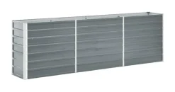vidaXL Garten-Hochbeet verzinkter Stahl rechteckig 240 x 40 x 77 cm Grau
