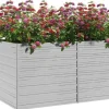 vidaXL Garten-Hochbeet verzinkter Stahl rechteckig 160 x 80 x 77 cm Silber