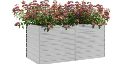 vidaXL Garten-Hochbeet verzinkter Stahl rechteckig 160 x 80 x 77 cm Silber