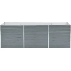 vidaXL Garten-Hochbeet verzinkter Stahl rechteckig 240 x 80 x 77 cm Grau