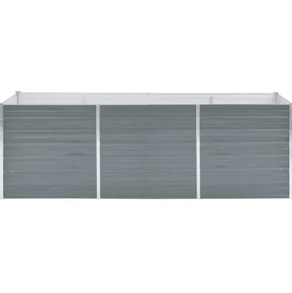 vidaXL Garten-Hochbeet verzinkter Stahl rechteckig 240 x 80 x 77 cm Grau