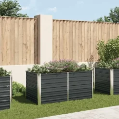 vidaXL Garten-Hochbeet verzinkter Stahl rechteckig 160 x 80 x 77 cm Anthrazit